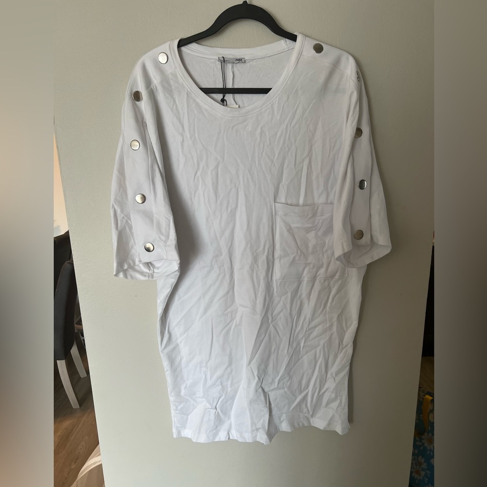 Zara White T-Shirt Dress